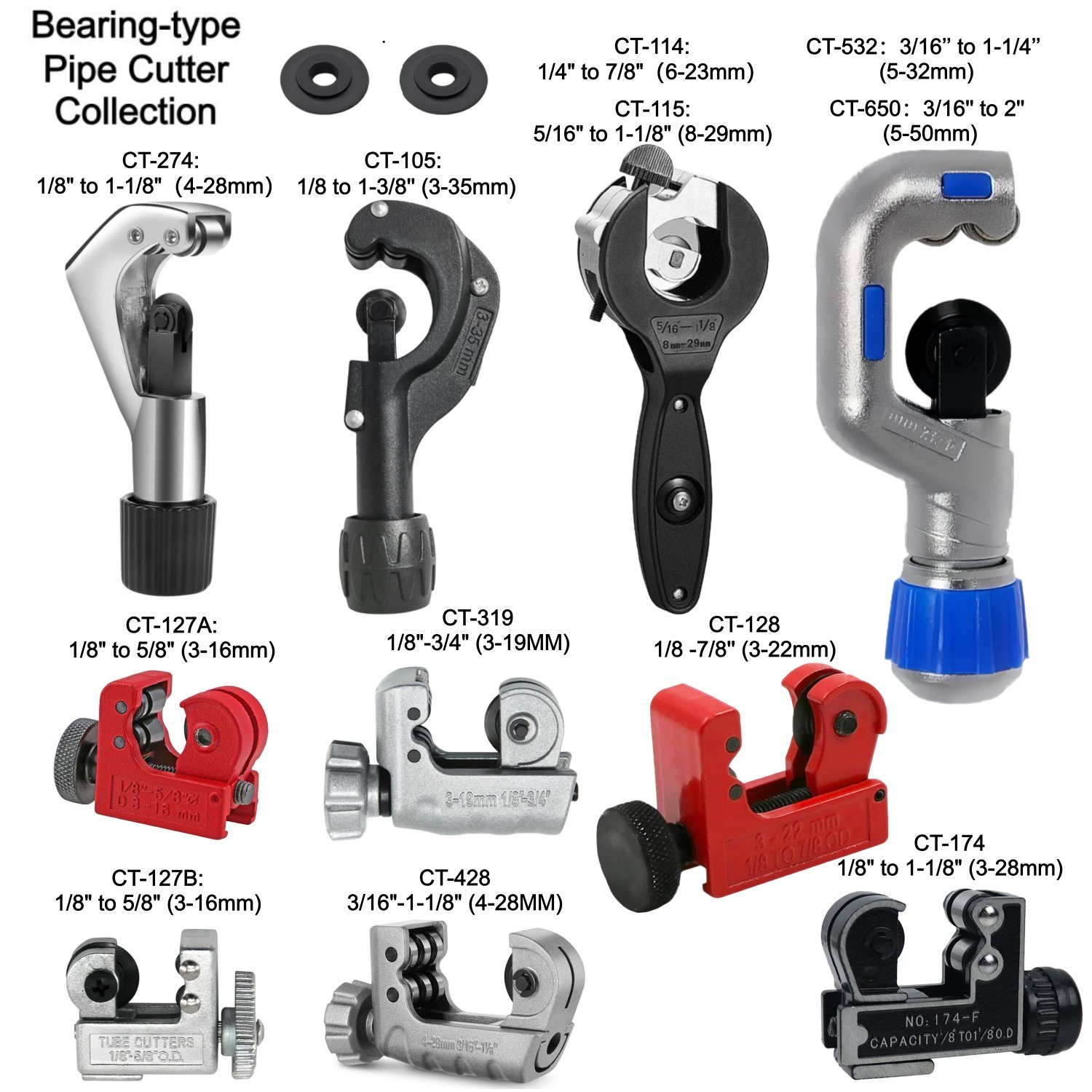 Pipe Cutter Ratchet - เครื่องตัดท่อแบบแบริ่ง แบบหมุนด้วยมือ สำหรับท่อพีวีซี ท่อทองแดง ท่อสแตนเลส ท่อเหล็กลูกฟูก