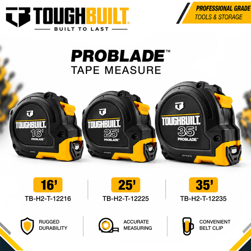 Stanley Tape 25Ft - TOUGHBUILT รุ่น ProBlade ขนาด 16 ฟุต/25