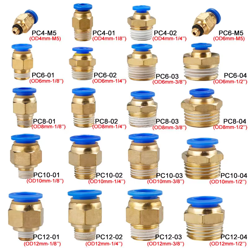 10/50PCS PNEUMATIC FITTING Air - Compression Fitting Brass บทวิจารณ์และราคา